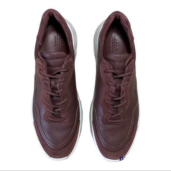 Ecco Chunky Leather and Suede Wine colour Sneaker EU 41 US 10 - Picture 11 of 13
